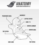 Saddlemen Roadsofa™ Lattice Stitch Seat With Backrest Black - I14-07-182BR For Indian 2014-2025