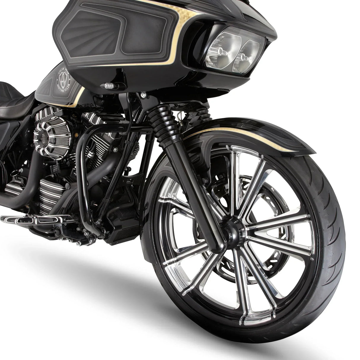 Arlen Ness Dual-Disc Hot Legs Fork Legs Black Anodized Smooth Dual Disc - 06-502 For Harley Touring 2008-2013