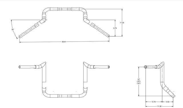 TAB Performance - Folsom Prison Handlebars Street/Electra Glide/Tri-Glide