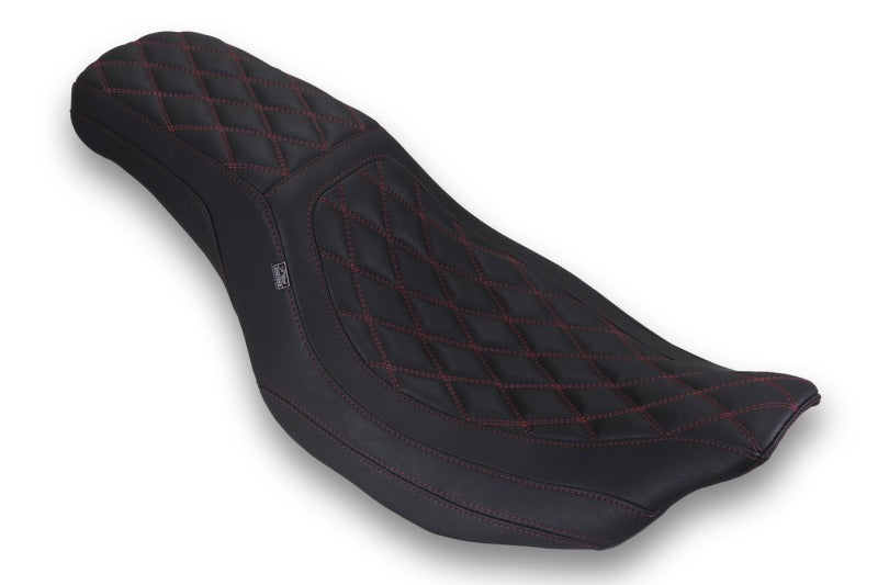 Mustang Motorcycle Dble Diamond Low Squareback CVO Road Glide (ST), Rd Glide And Str Glide Black Dc - 88514DC For Harley Touring 2023-2026