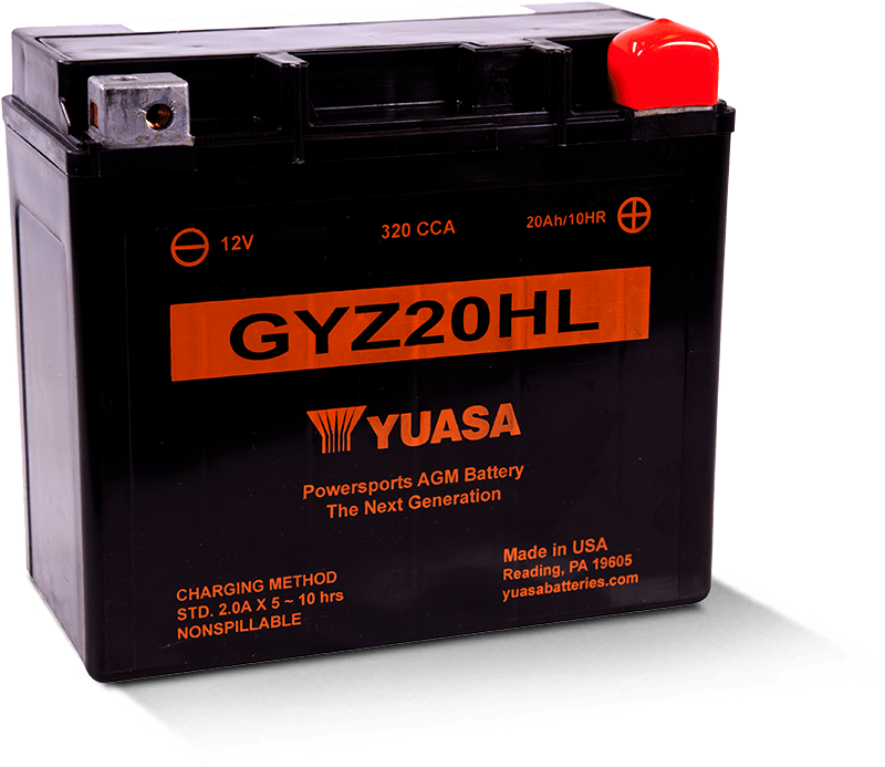 Yuasa Battery GYZ20HL High Performance Maintenance Free AGM 12-Volt Battery - YUAM720GH For Victory Motorcycles 2003-2017 | Harley 1991-2021