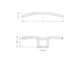 Burly Brand 750-05436 B12-6031C SID 10" BAR 1" TBW CHROME