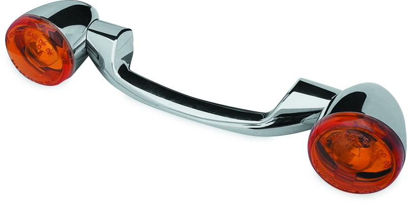 Bikers Choice 491156 91-08 Touring 86-17 Flst Narrow Chrome Rear Turn Signal Bar Kit W/amber Lens