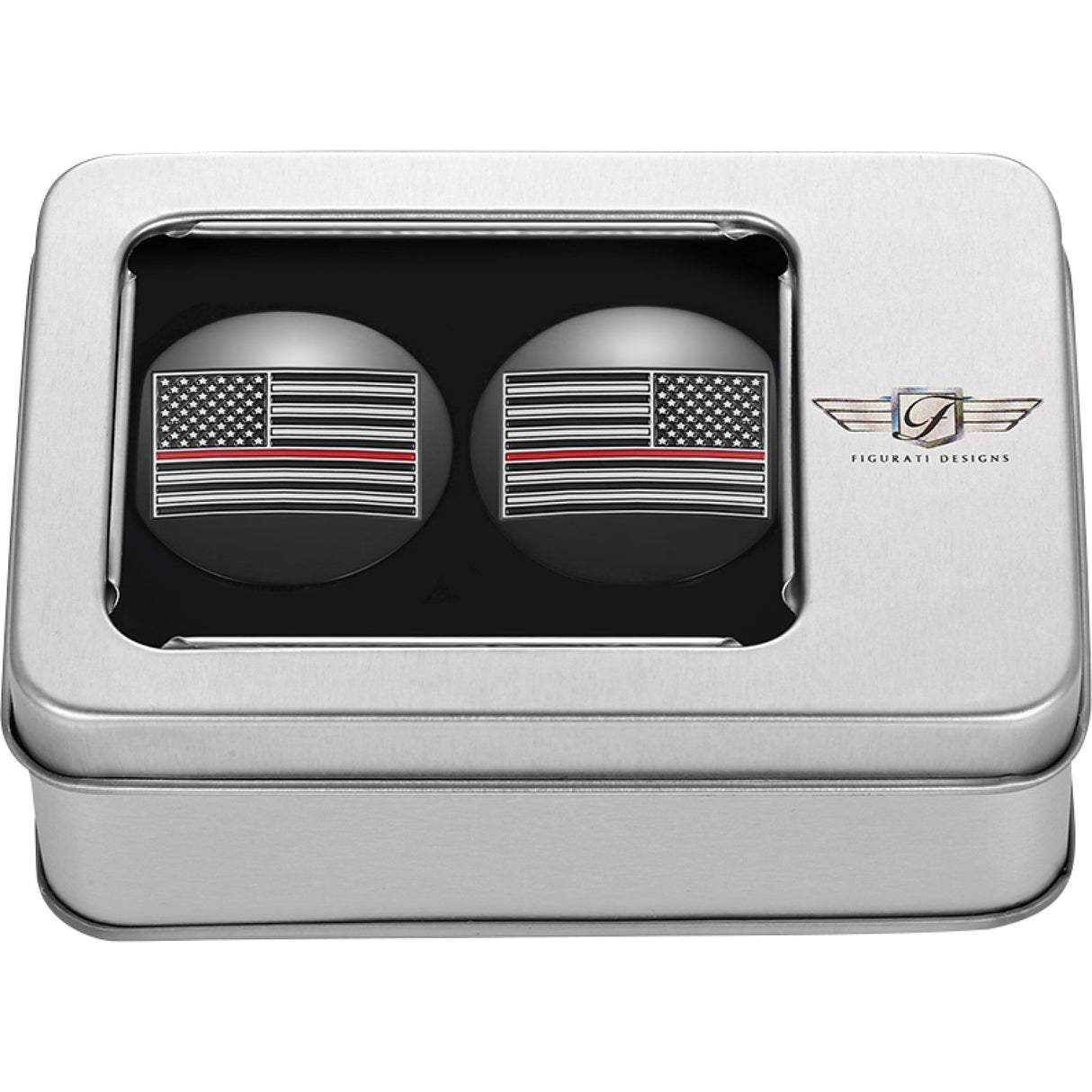 Figurati Designs Swing Arm Covers Red Line American Flag Custom Black Reversed - FD75-AFRL-BLK For Harley Motorcycles 1980-2026