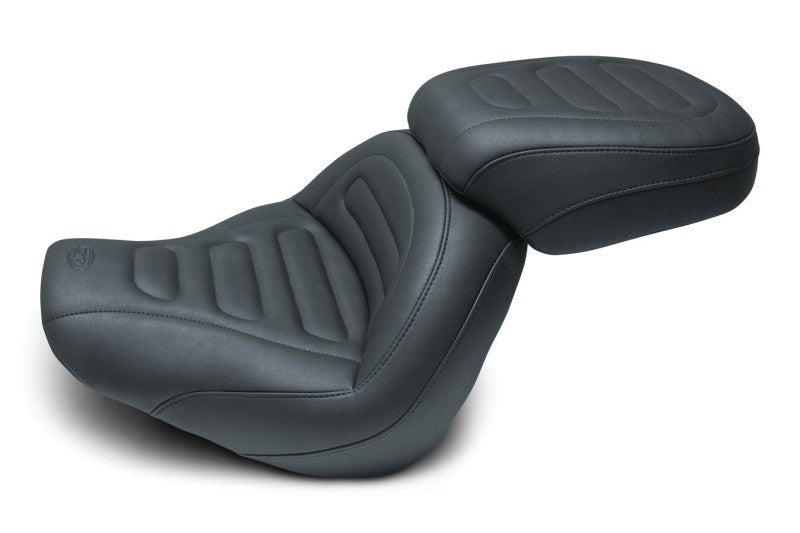 Mustang Motorcycle 75887 Mustang 18-21 Harley Fat Bob Standard Touring Solo Seat Trapezoid- Black