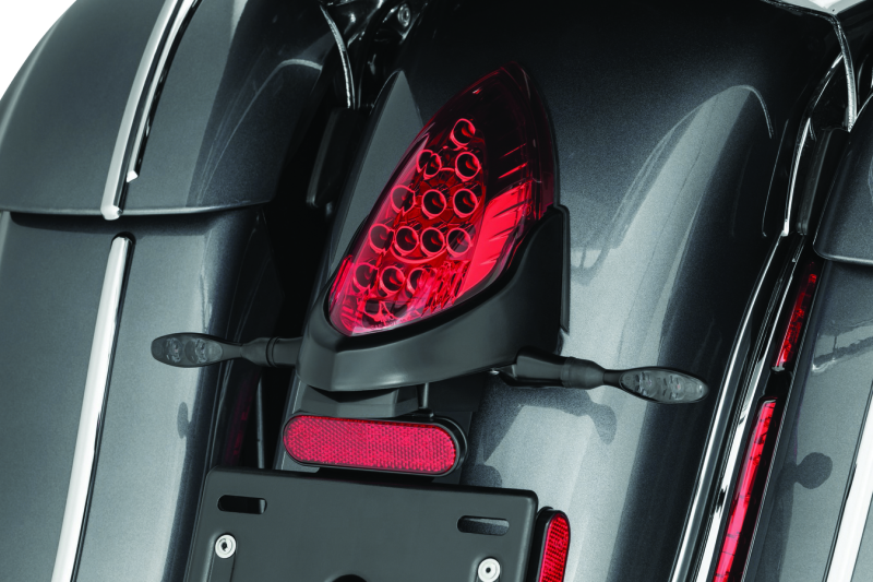 Kuryakyn 3129 Rear Turn Signal & License Plate Mount Indian Black