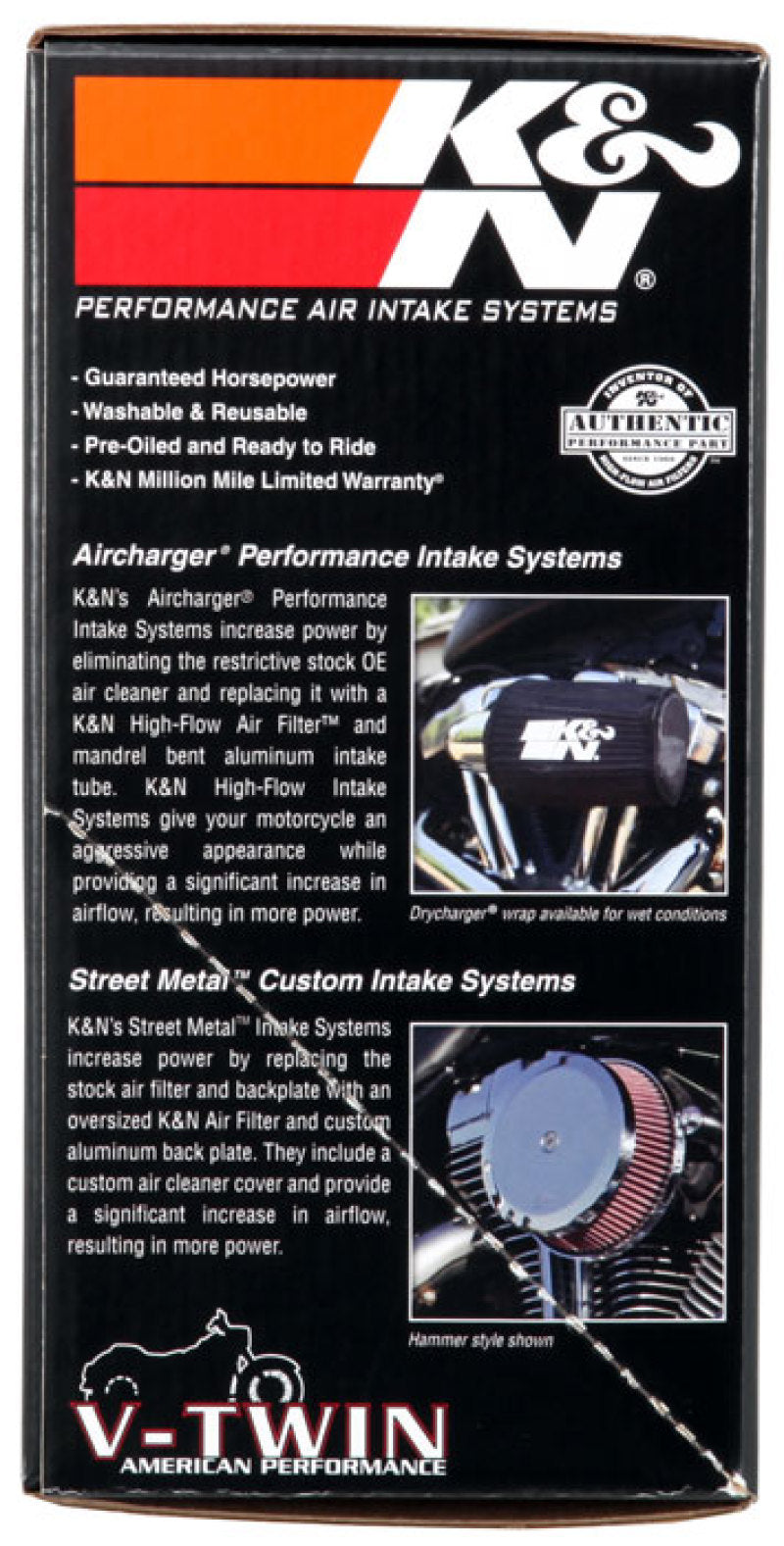 K & N Engineering Fipk H D Touring Models Black Performance Air Intake System - 57-1138 For Harley Motorcycles 2017-2021
