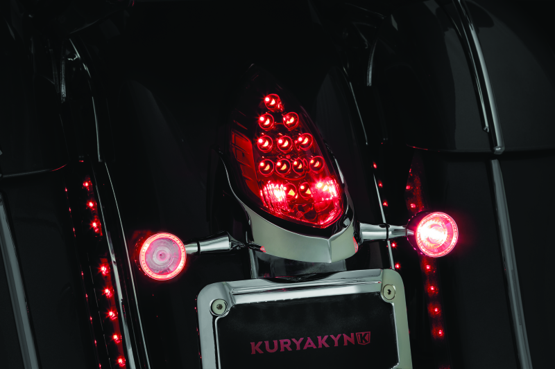 Kuryakyn Rear Turn Signal & License Plate Mount Indian Chrome - 3128 For Indian 2014-2021
