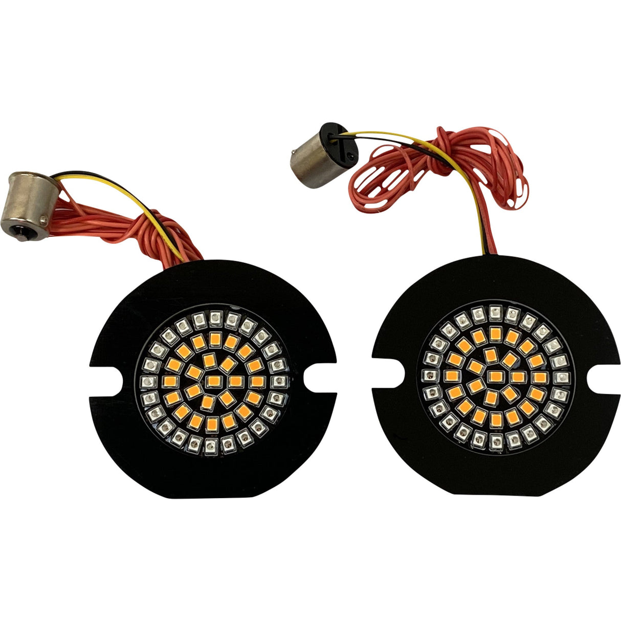 CUSTOM DYNAMICS 2020-1891 GEN-4-AR2-1156T Dynamic Clusters2™ LED Turn Signal Inserts - Flat Rear Turn Signal 1156 - Amber Lens