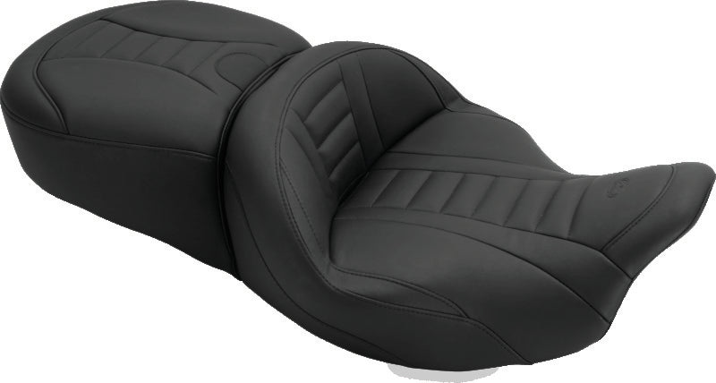 Mustang Motorcycle Mustang Electra Glide, Rd Glide, Rd King, Str Glide Touring 1PC Seat Deluxe Black - 79006 For Harley Touring 2008-2021