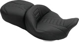 Mustang Motorcycle Mustang Electra Glide, Rd Glide, Rd King, Str Glide Touring 1PC Seat Deluxe Black - 79006 For Harley Touring 2008-2021