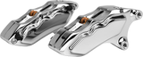 Hawg Halters Inc 6 Pist Front Dual Caliper Kit Chrome W 11.8" Rotor - FKDDCC6018D For Harley Touring 2006-2023