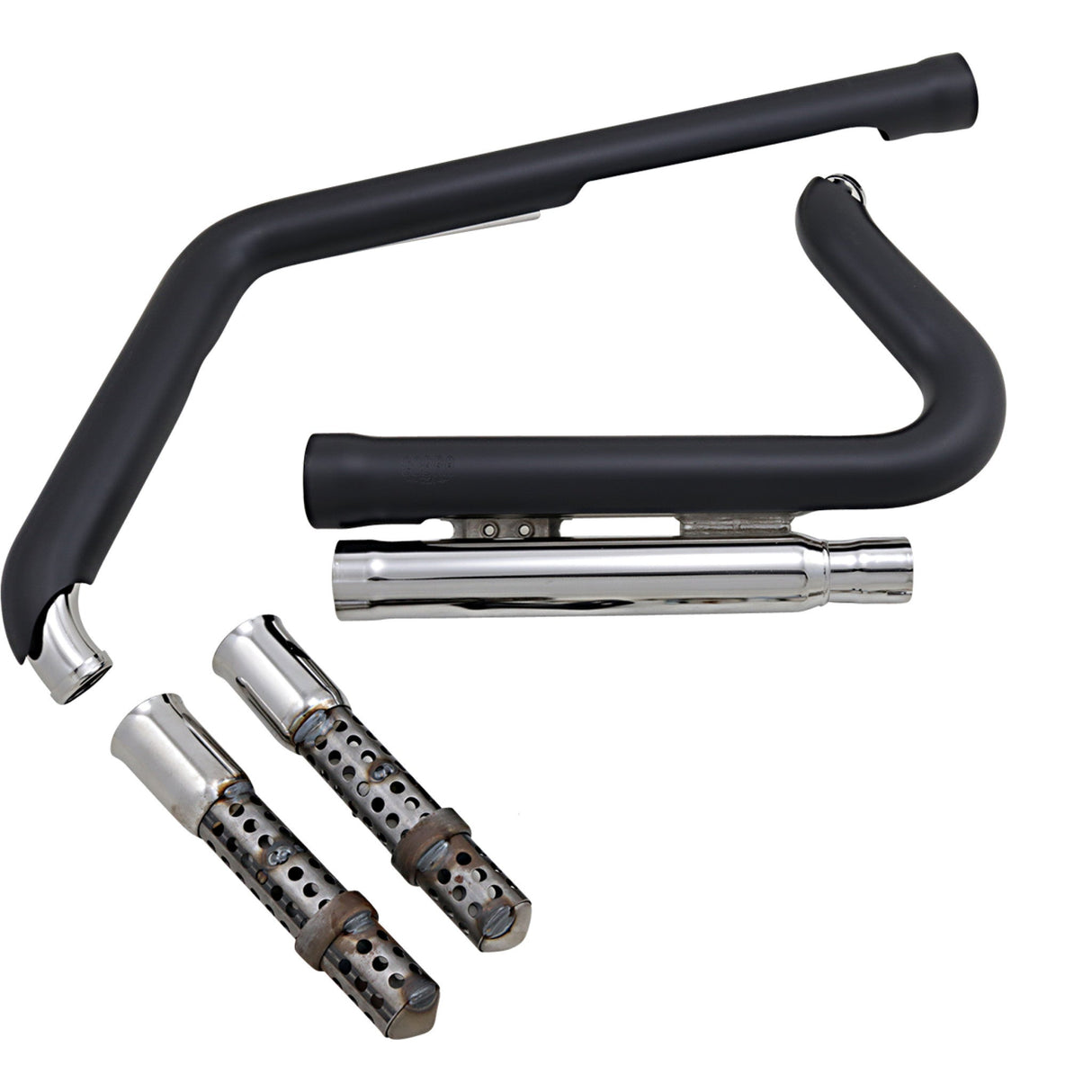 Cobra Speedster Short 2-Into-2 Exhaust System - 6711B For Harley Softail 2012-2017