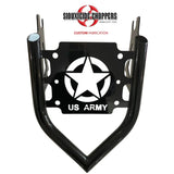 Siouxicide Choppers Touring Military Luggage Rack - Navy, Chrome, For 2009-Up Touring