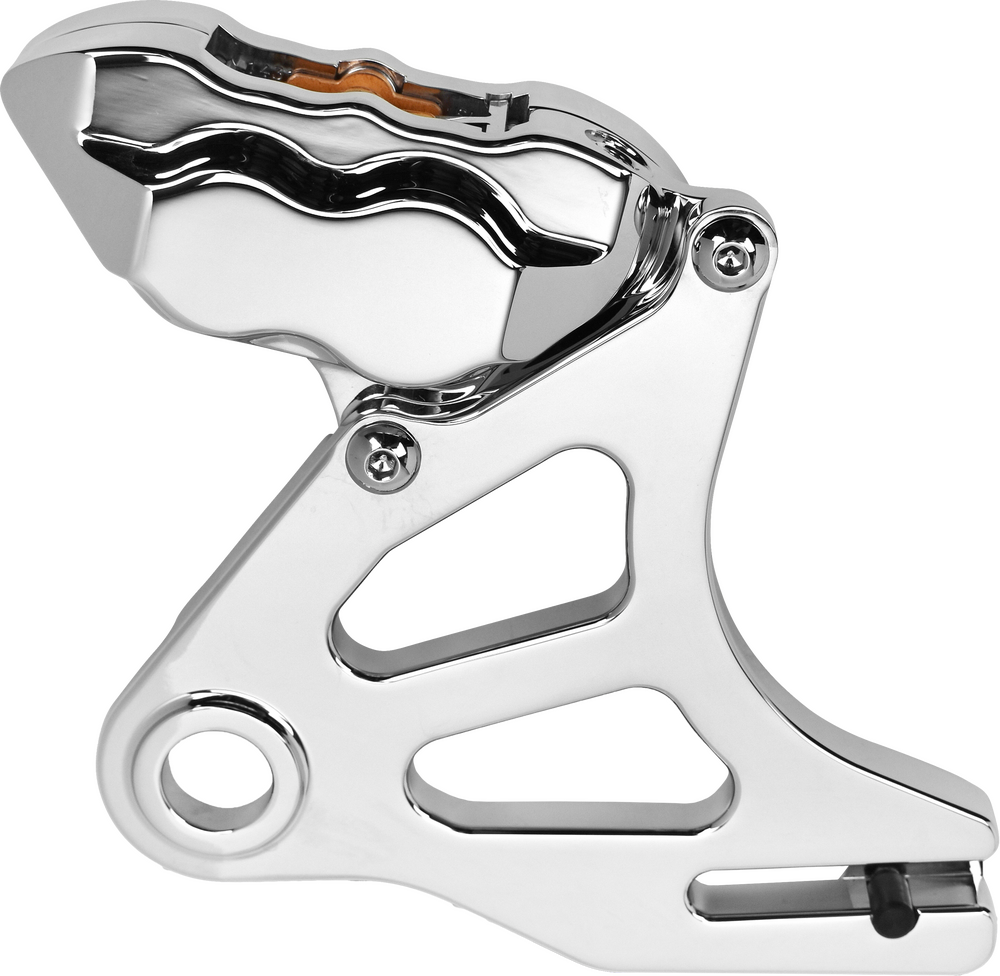 Hawg Halters Inc 4 Pist Rear Caliper Kit Chrome ST - RKSTCC518 For Harley Softail 2018-2023