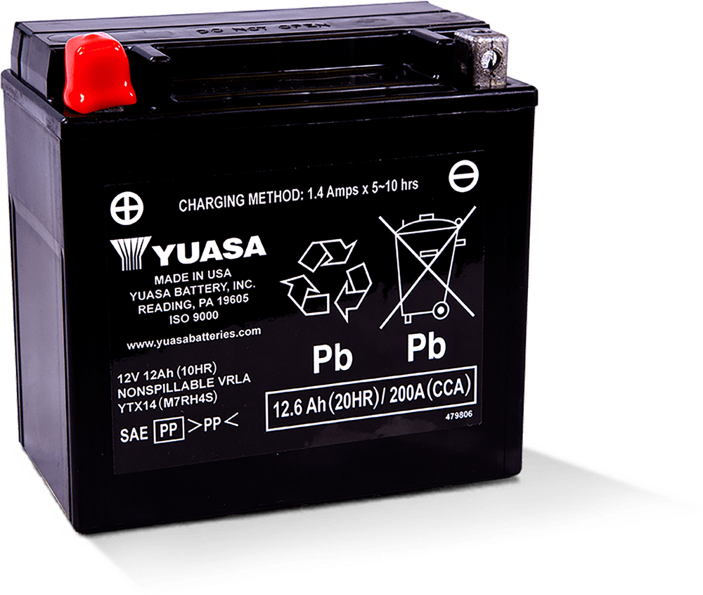 Yuasa 49-1945 YUAM7RH4S BATTERY YTX14 SEALED FACTORY ACTIVATED