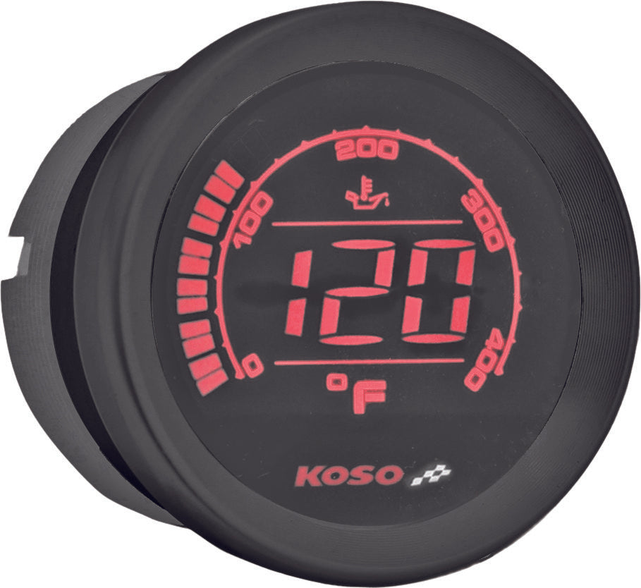 Koso North America HD-02T 2'' OIL Temp Gauge Black Bezel - BA050510 For Harley Touring 2004-2013