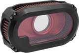 Kens Factory NL TC Air Cleaner With Glass Black With RED - NXT-03BR For Harley Touring 2008-2016