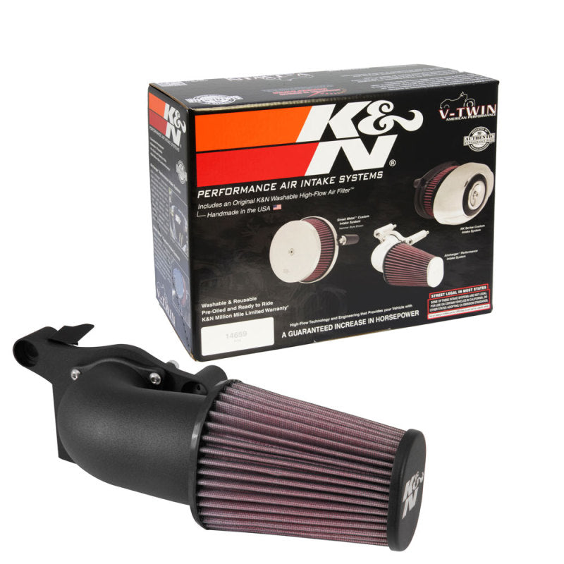K & N Engineering 2017 Harley-Davidson H D Touring Models Aircharger Performance Intake Black - 63-1138 For Harley Motorcycles 2017-2023