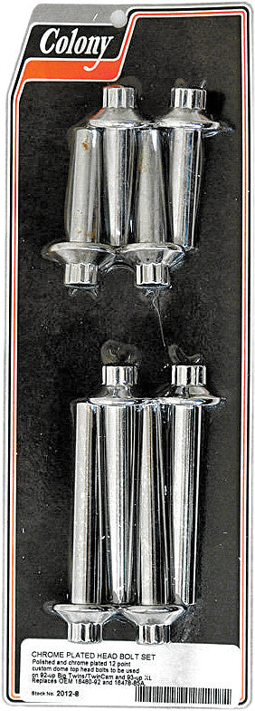 Colony Machine Headbolt Kit Chrome BT - 2012-8 For Harley Sportster 2004-2019