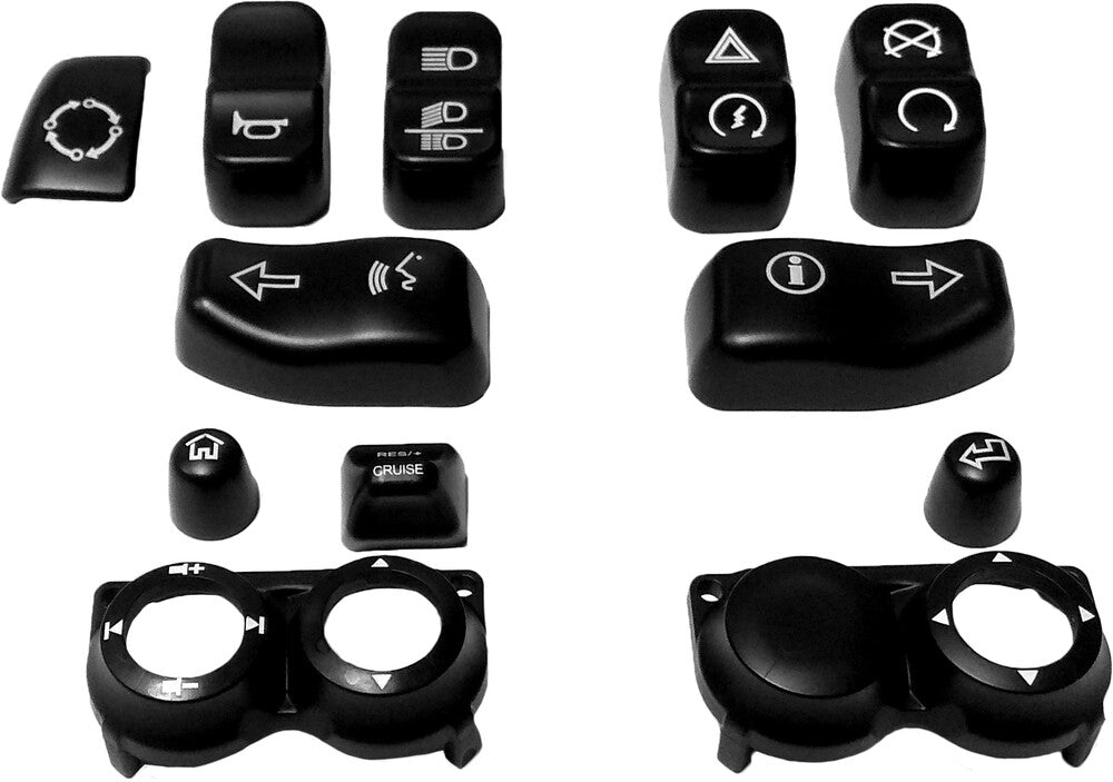 Harddrive 820-52461 370341 SWITCH CAP KIT CHROME `16-UP FLHT/FLTR EXC SE MODELS