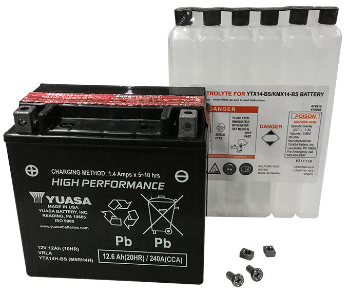 Yuasa Battery YTX14H-BS Maintenance Free - YUAM6RH4H BMW Motorcycles 2005-2022