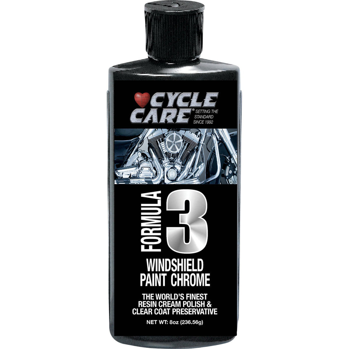 CYCLE CARE FORMULAS 3713-0041 03008 Formula 3 Windshield/Paint/Chrome Polish Formula 3 Polish - 8 oz. net wt.