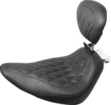 Mustang Motorcycle Mustang Standard Rear Tire Wide Tripper Solo Seat W Driver Backrest Black - 79821 For Harley Softail 2000-2017