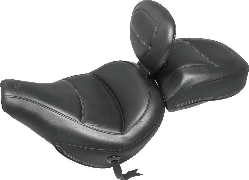 Mustang Motorcycle Mustang Heritage Classic Standard Deluxe Touring Recessed Passenger Seat Black - 79331 For Harley Softail 2018-2021