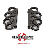 Siouxicide Choppers Brass Knuckle Floor Boards - Front & Rear, Full Gloss Black