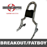 Siouxicide Choppers Breakout Fat Boy Kobra Backrest Baby Kobra, Black, Non-Perforated Pad Double Diamond Black For Harley Softail 2018-2026
