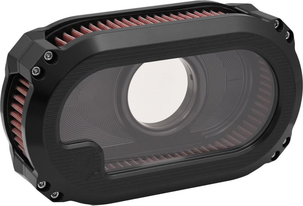 Kens Factory NL TC Air Cleaner With Glass Black With Black - NXT-03B For Harley Touring 2008-2016