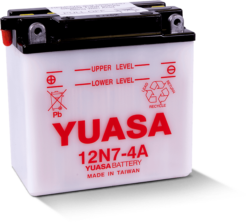 Yuasa Battery 12N7-4A Conventional 12-Volt Battery - YUAM2274A For Suzuki Titan / 500 Titan / GS400X / 400X 1968-1975 | Harley Sportster 1970-1978