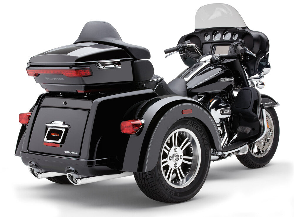 Cobra Slip-ONS W Billet Tips Chrome TRI-Glide - 6301 For Harley Tri 2009-2024