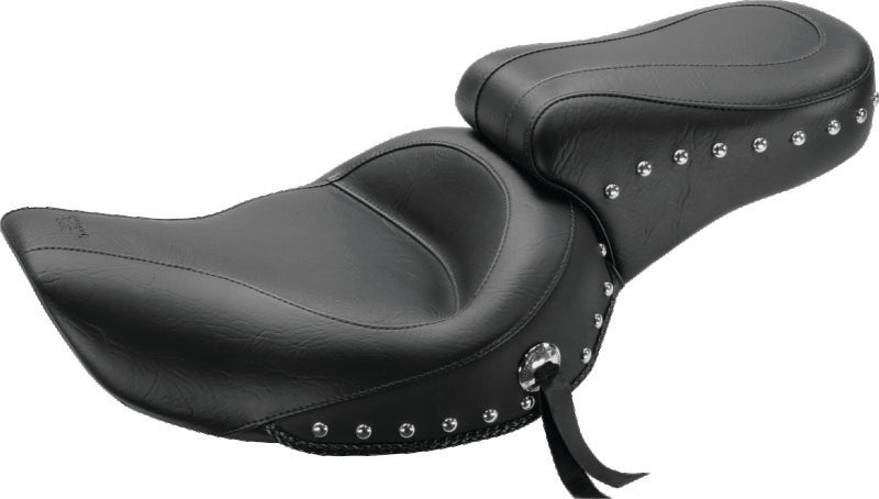 Mustang Motorcycle Standard Touring 1PC Seat With Studs Black - 75533 For Harley Dyna 1996-2003