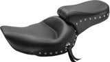 Mustang Motorcycle Standard Touring 1PC Seat With Studs Black - 75533 For Harley Dyna 1996-2003