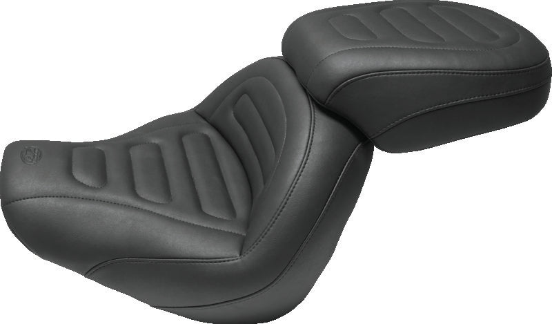 Mustang Motorcycle 75887 Mustang 18-21 Harley Fat Bob Standard Touring Solo Seat Trapezoid- Black