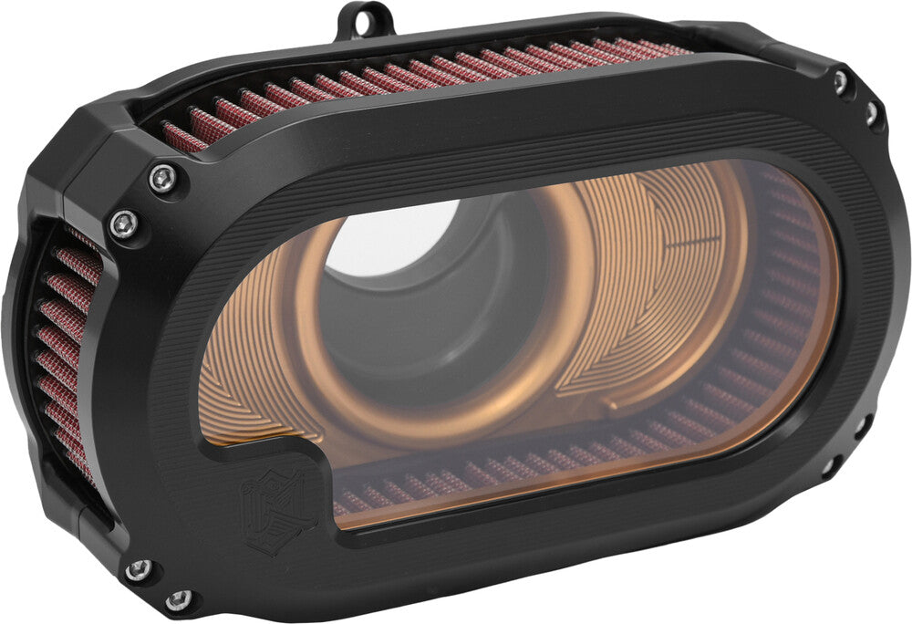 Kens Factory 563-03141 NXT-05BG NL AIR CLEANER W/GLASS BLKW/GOLD CVO `23 RG FLHX `24