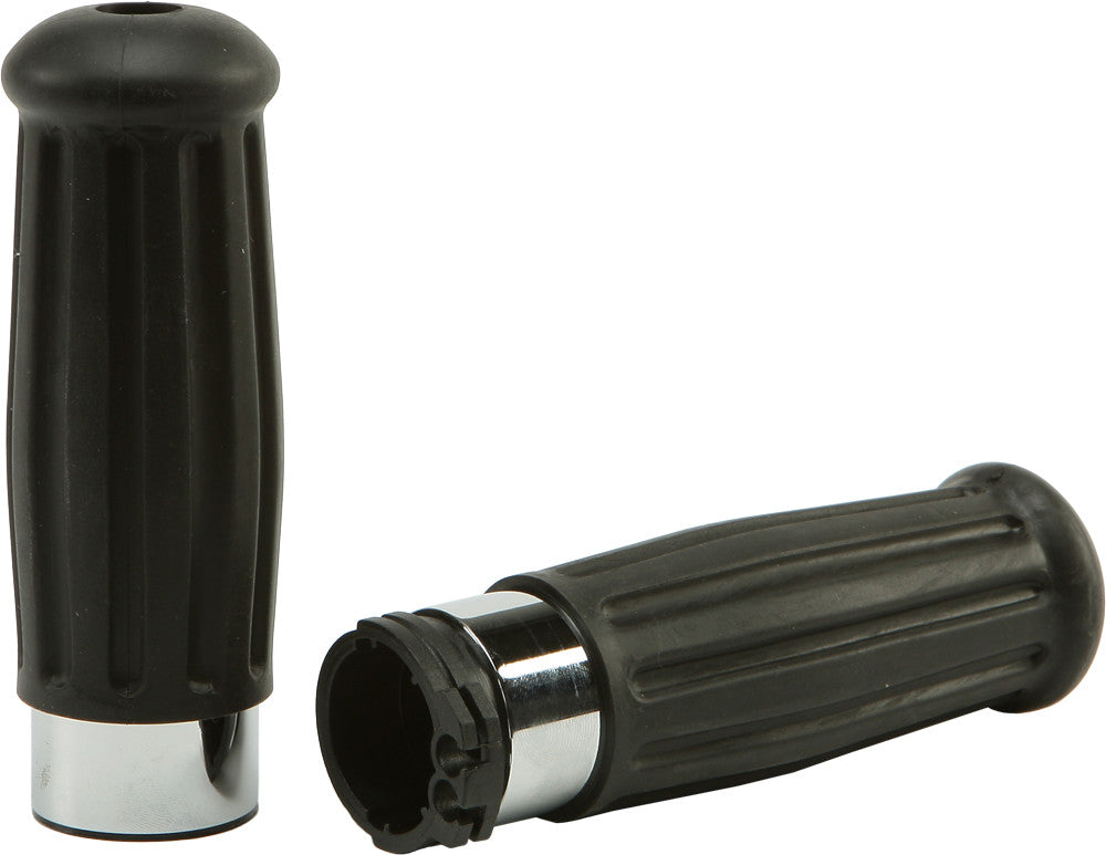 Harddrive Grips Vintage Chrome Ring Cable Throttle - 72-169 For Harley Motorcycles 1980-1995