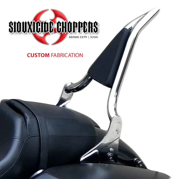 Siouxicide Choppers Excalibur Detachable Sissy Bar Backrest Chrome, Tall 22, 1 1/2 In For Harley Touring 1997-2008