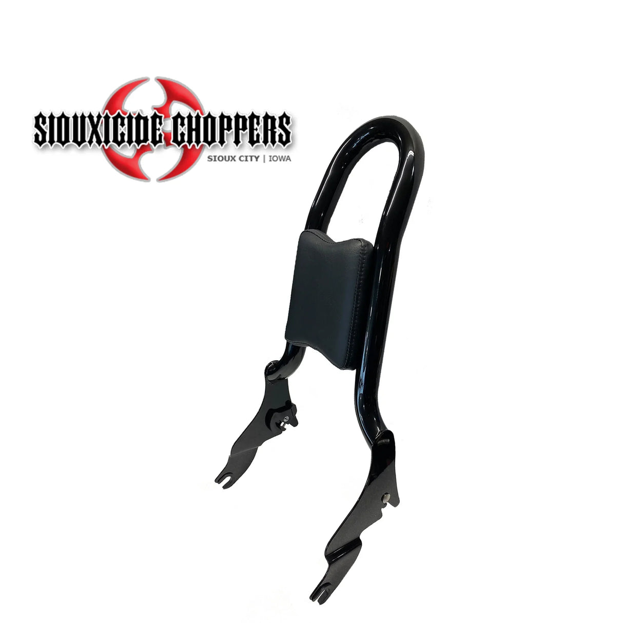 Siouxicide Choppers Touring Kobra Backrest Kobra, Chrome, Perforated Pad Double Diamond Black For Harley Touring 2009-2026