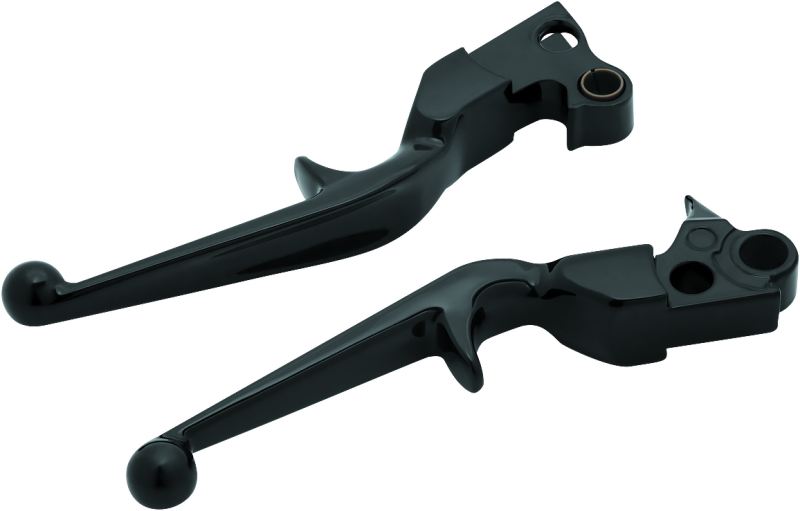 Kuryakyn 1845 Trigger Lever Set 96-Up Cable Gloss Black