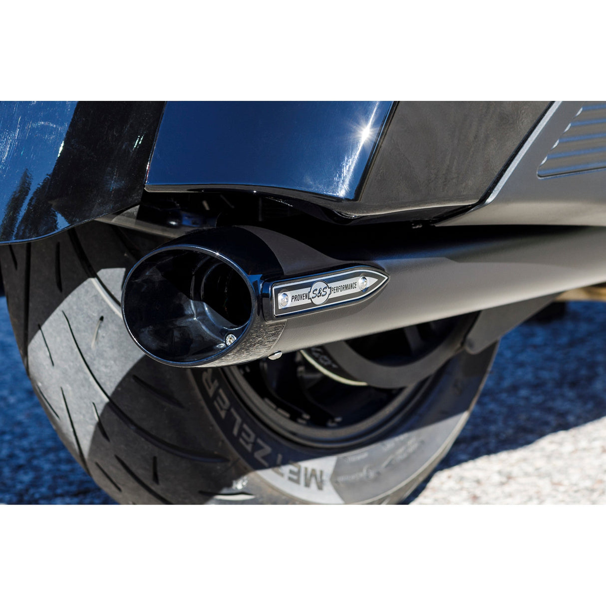 S&S Cycle 4" Broadhead Slip-On Mufflers Slash Cut Black - 550-1075 For Indian 2014-2022