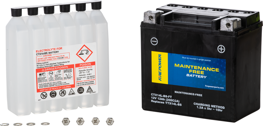 Fire Power Battery Maintenance Free - CTX14L-BS-FT For Harley Sportster 2004-2021 | Yamaha XL700A WaveVenture 2004
