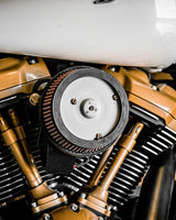 Harddrive M8 Round HI Perform Satin Black A C AND Breather Kit - 120427 For Harley Motorcycles 2017-2021