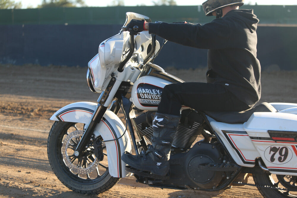 Burly Brand MX Style Floorboards Black - B13-1050B For Harley Motorcycles 1985-2026