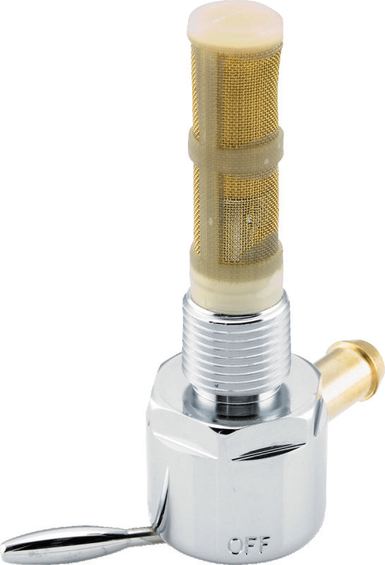 Biker's Choice Bikers Choice Chrome Round Petcock 3/8 NPT Right Outlet - 489638 For Harley Sportster 900 / Super Glide / Sportster 1000 1958-1974