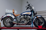 Sawicki Indian Scout Shorty Brushed SS With Black END CAP For Indian Scout 2015-2022
