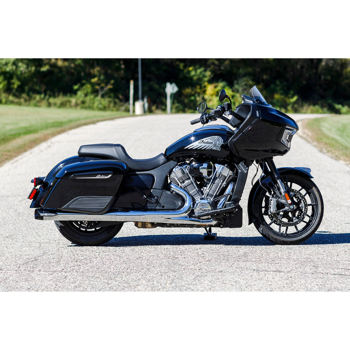 S&S Cycle 4" Broadhead Slip-On Mufflers Slash Cut Chrome - 550-1076 For Indian 2014-2022