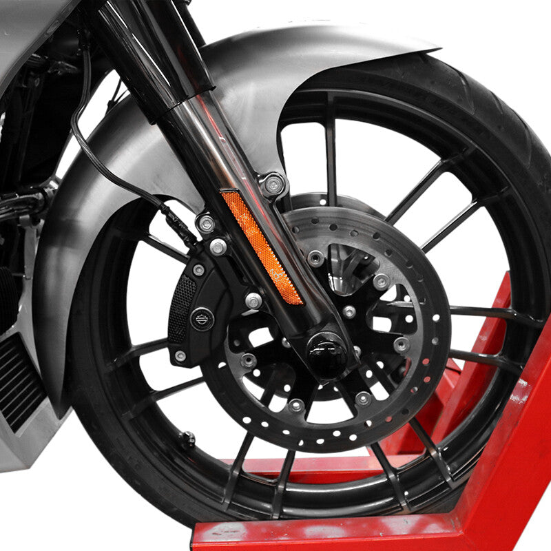 Paul Yaffe Bagger Nation 827-05430 CAFE-21-14L-S CAFE FENDER 21" STEEL SATIN SPACERS `14-21 FLH/FLT